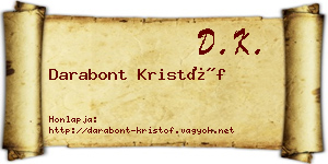Darabont Kristóf névjegykártya