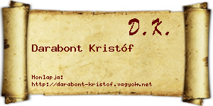 Darabont Kristóf névjegykártya